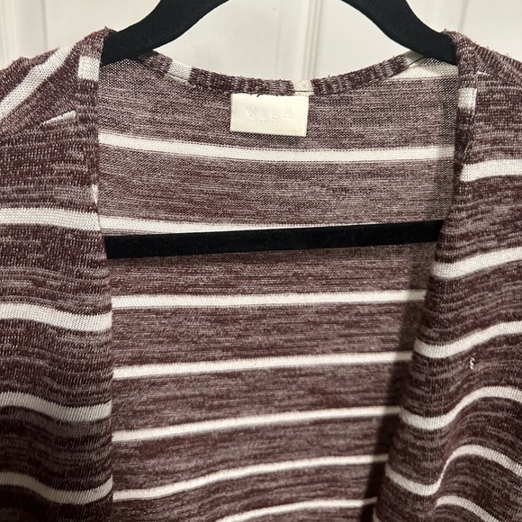 Vila Striped Long Sleeve Open Front Cardigan Sweater Women's Size M - Picture 7 of 8